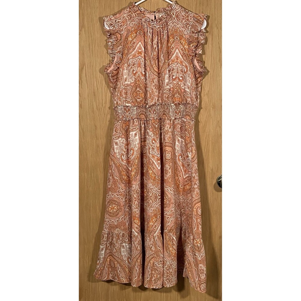 Matilda Jane Good Hart Addison Maxi Dress Paisley CottageCore Peasant Tiered Lg